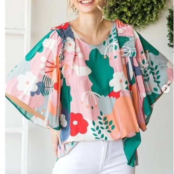 Jodifl ruffle shoulder top szS - Picture 4 of 12